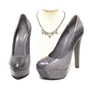 Snakeskin pumps Sergio Rossi pewter